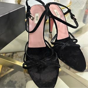 Authentic black velvet Prada heels